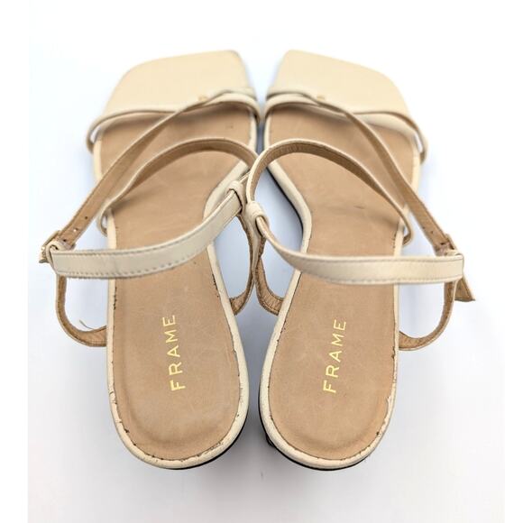 Frame Le Braxton Strappy Sandal Women's Square Toe Cream Size US8 EU38.5 - Picture 5 of 11
